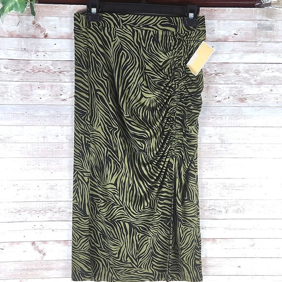 MICHAEL Michael Kors Dresses & Skirts - NWT, Michael Kors, Women's Olive and Black zebra print skirt, Sz M